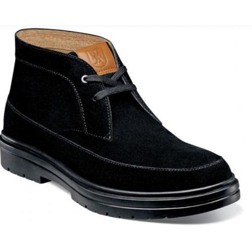 Stacy Adams "Amherst" Black Genuine Suede Leather Moc Toe Chukka Boot 25340-008.